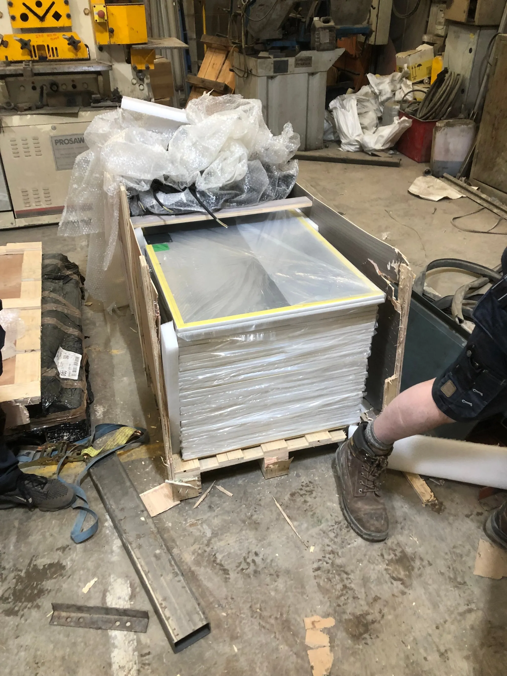 PowerBoard panels delivered to site and unwrapped