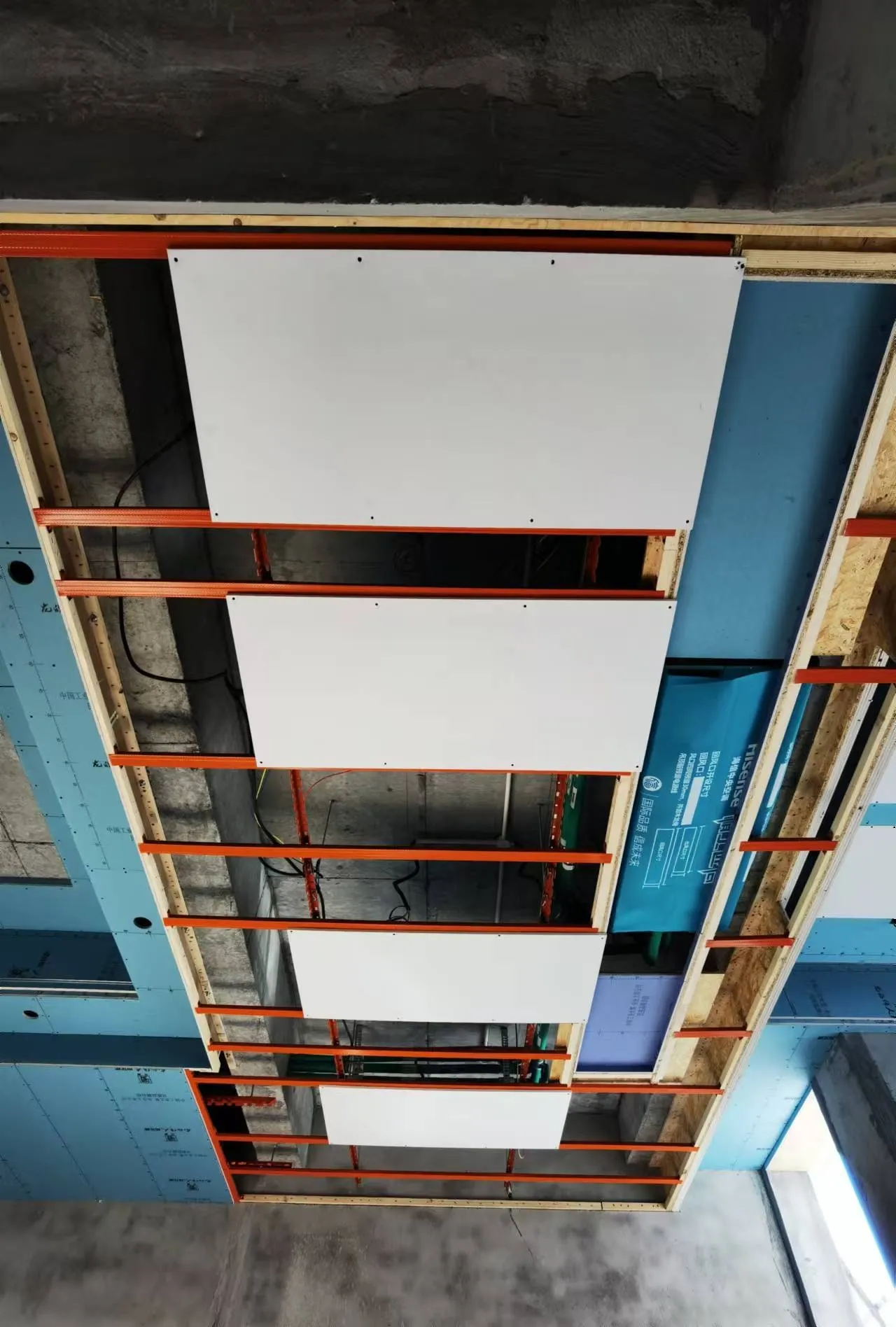 PowerBoard panels set into a ceiling grid on a villa project